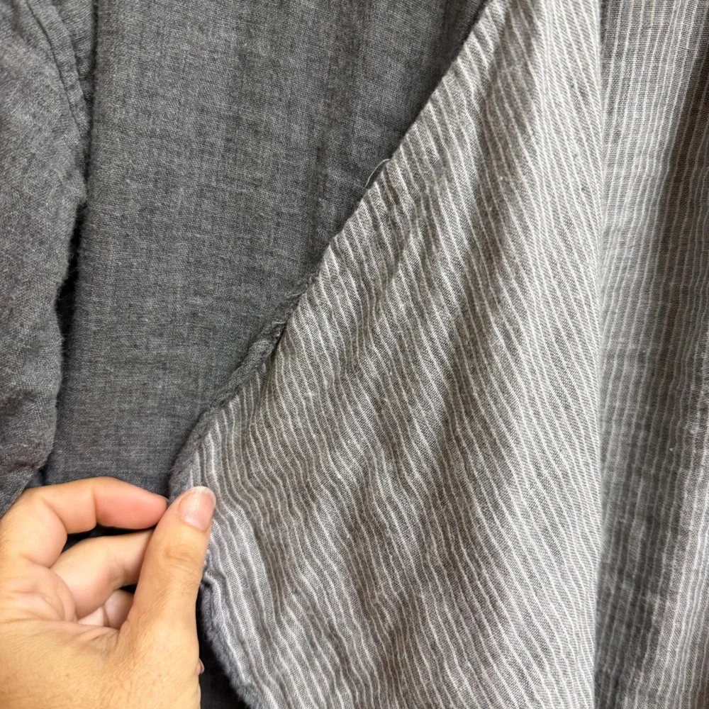 Wildflower Yellow Springs Grey Cotton Gauze Open Front Draped Jacket Small - Picture 7 of 7